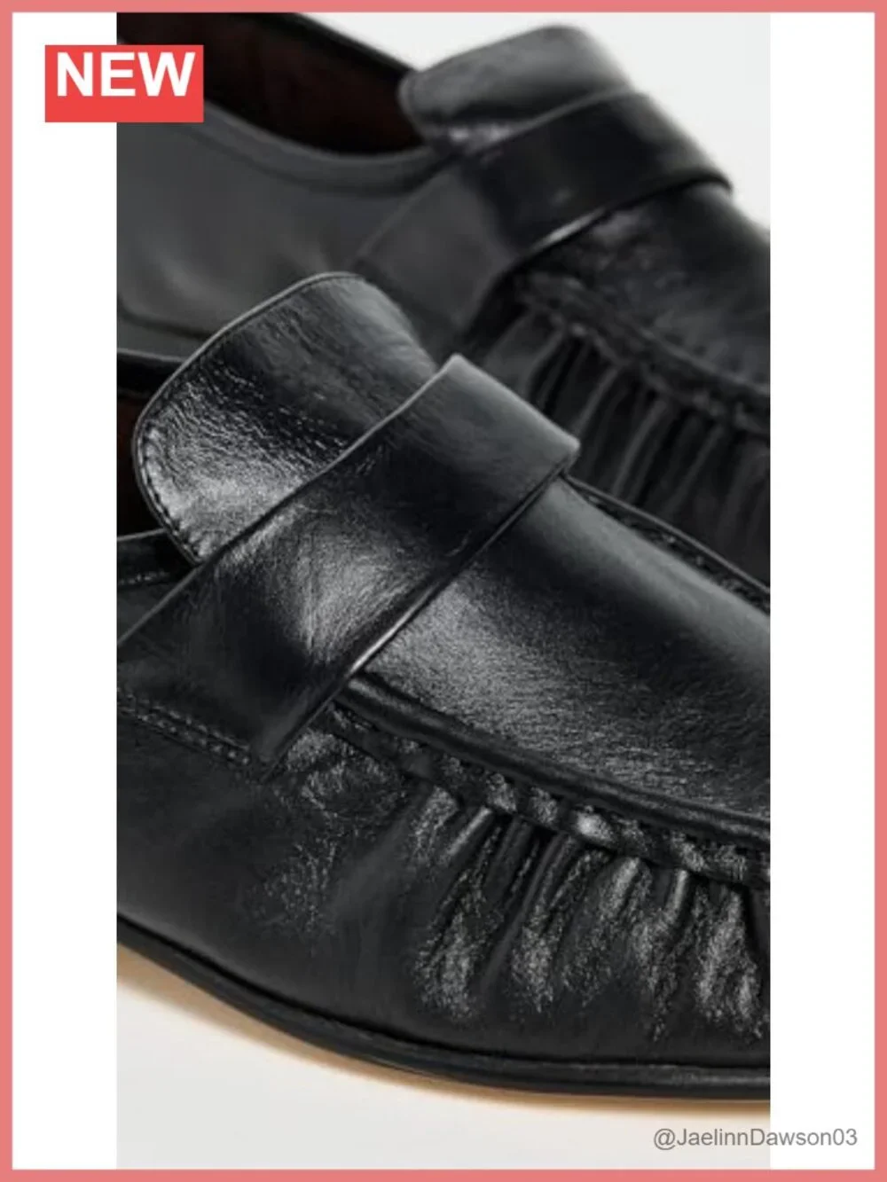 Leather Slip-On Loafers with Scrunched Detail